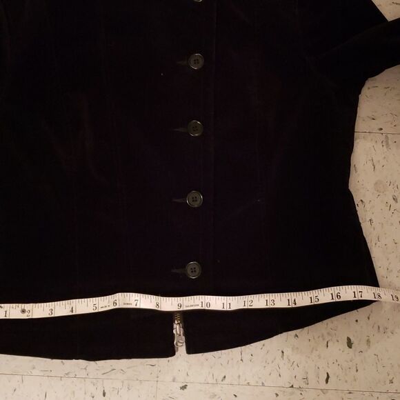 Theory women's Velvet Military Style Jacket black size 12 - Picture 12 of 15
